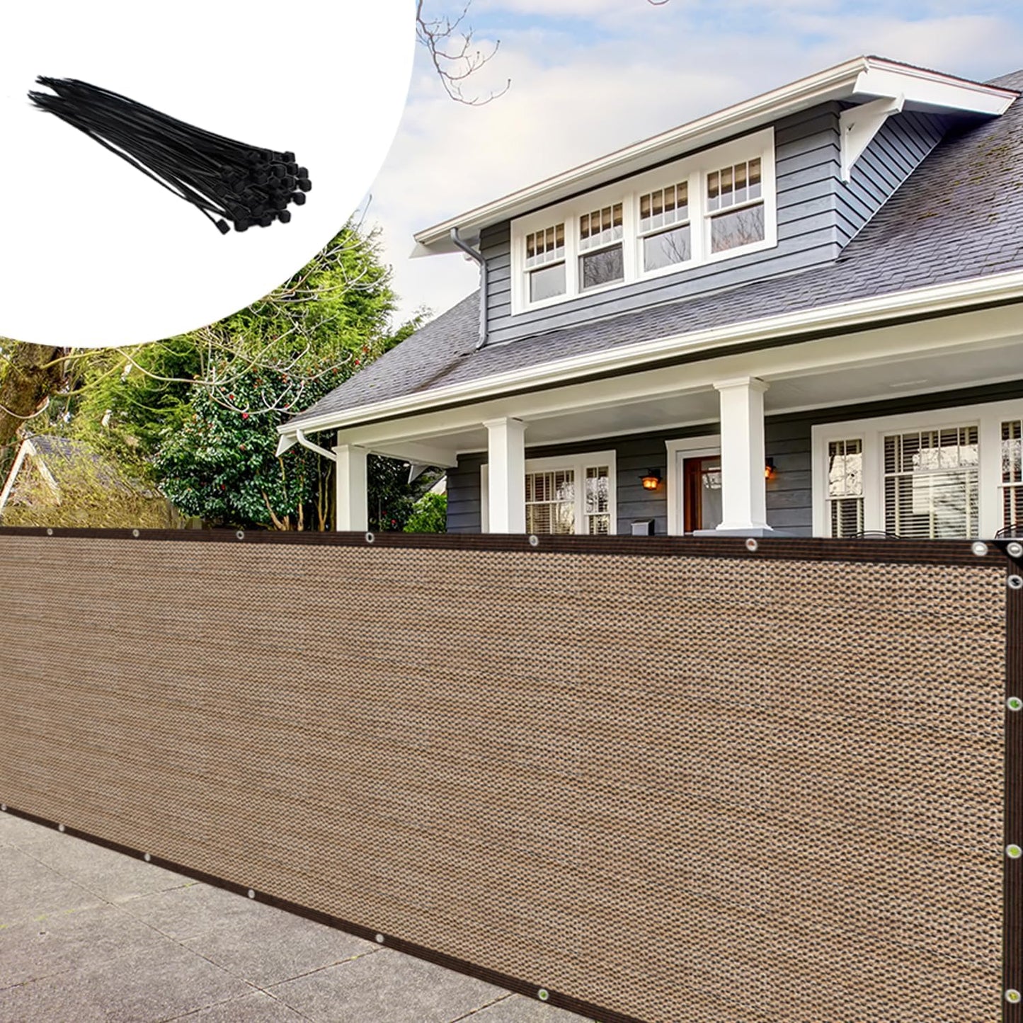 Crystal Lemon Privacy Fence Screen – 4x50FT Heavy Duty Mesh Tarp for Garden, Yard & Outdoor Use
