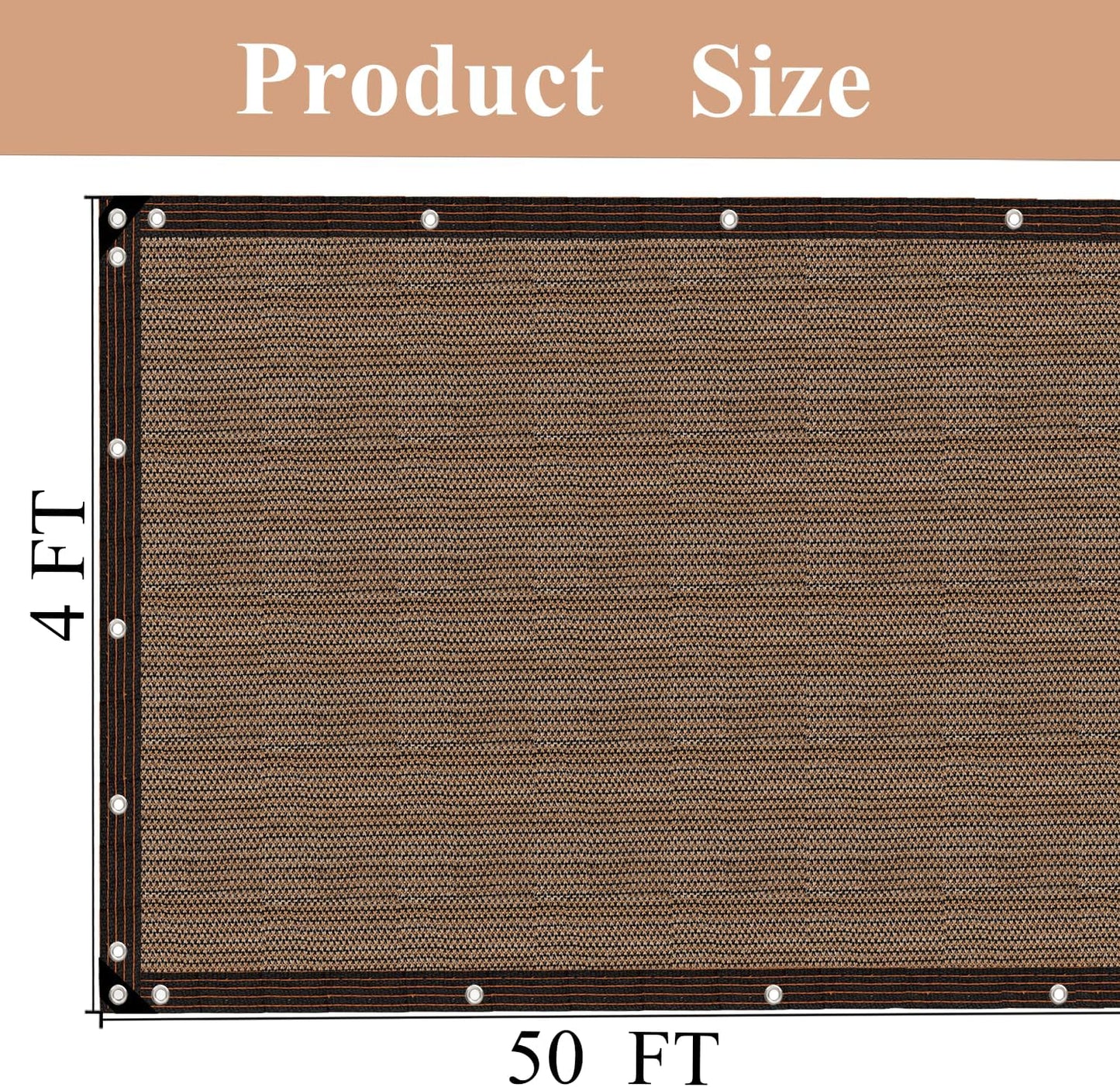 Crystal Lemon Privacy Fence Screen – 4x50FT Heavy Duty Mesh Tarp for Garden, Yard & Outdoor Use