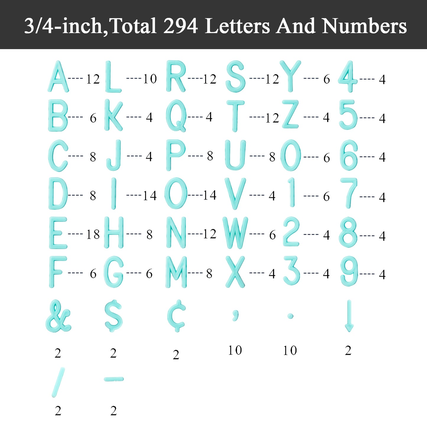 Felt Board Letters – 294-Pcs Set Letters for Letter Boards with Numbers and Symbols, 3/4-inch Message Board Letters for Felt Board
