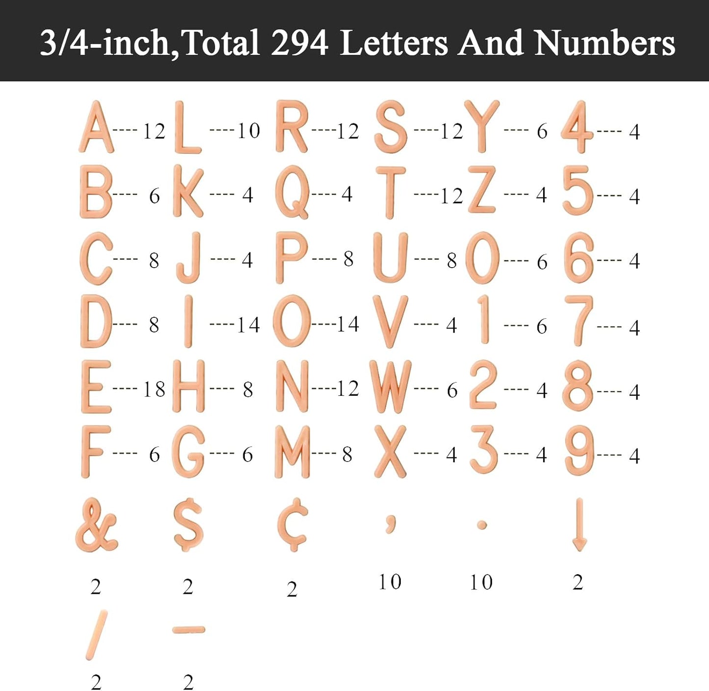 Felt Board Letters – 294-Pcs Set Letters for Letter Boards with Numbers and Symbols, 3/4-inch Message Board Letters for Felt Board