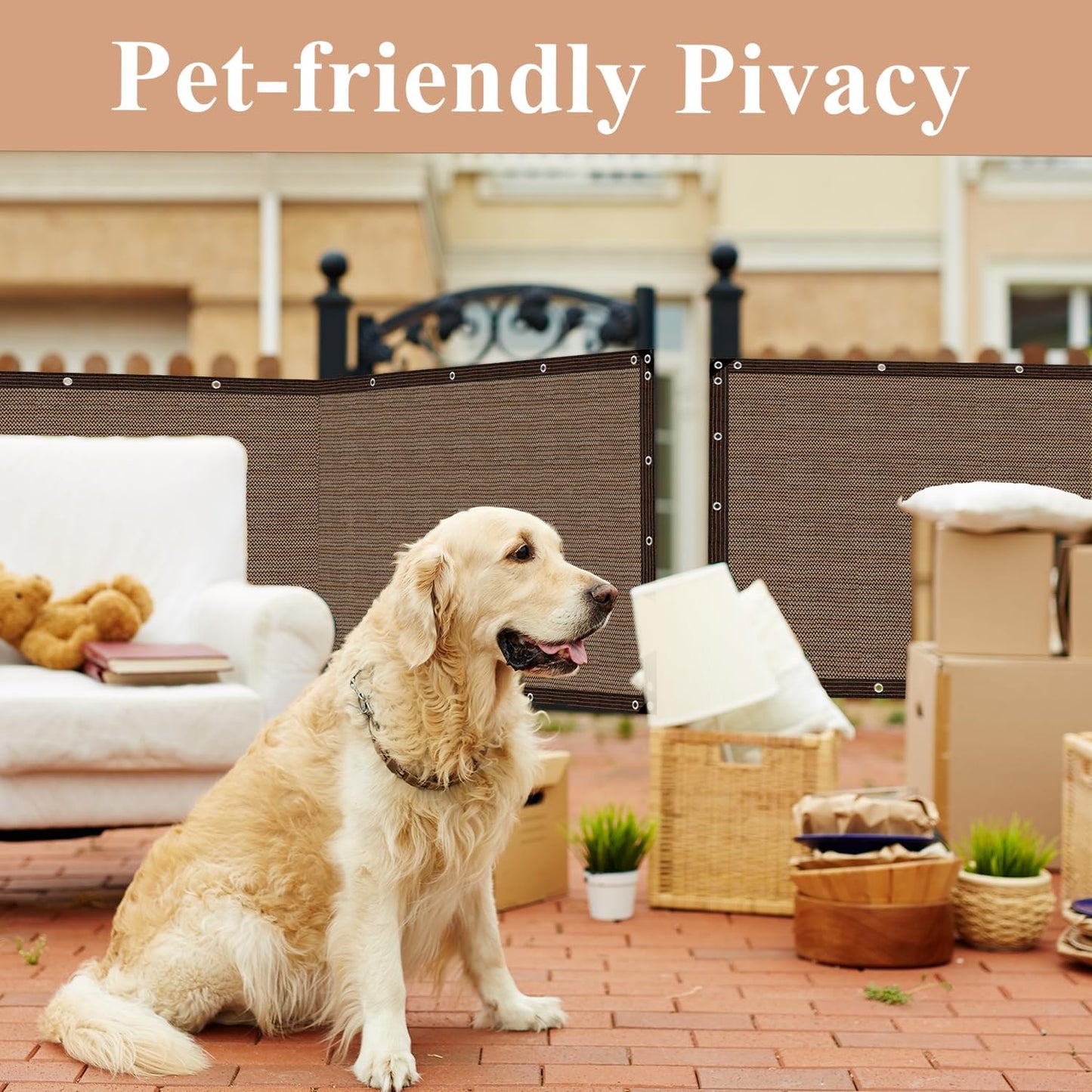 Crystal Lemon Privacy Fence Screen – 4x50FT Heavy Duty Mesh Tarp for Garden, Yard & Outdoor Use