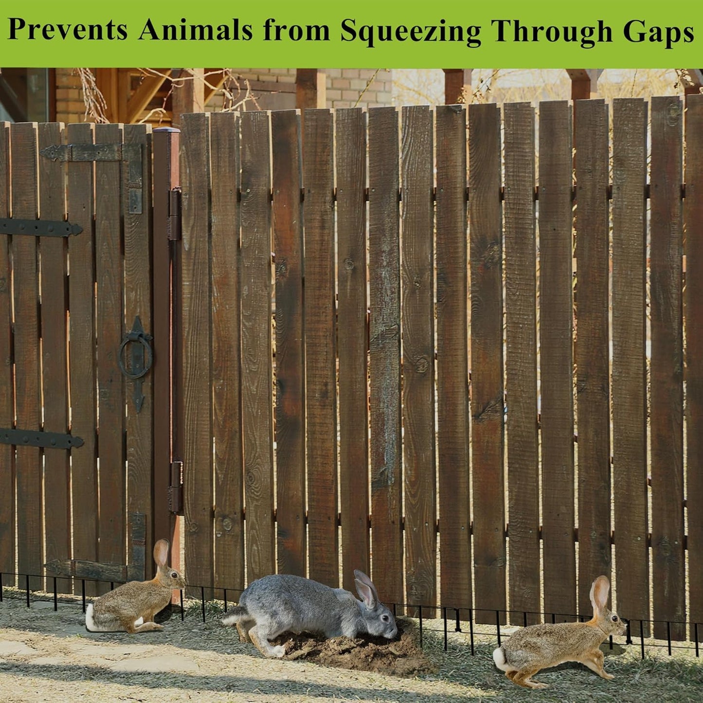 Crystal Lemon Animal Barrier Fence – 10-Pack No-Dig Steel Panels 13"x17" for Dogs & Small Pets, Garden Fence Border