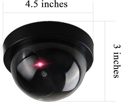 Dummy Security Camera – Set of 2 Realistic Battery-Operated Fake Outdoor Cameras with Red Light – Easy Installation