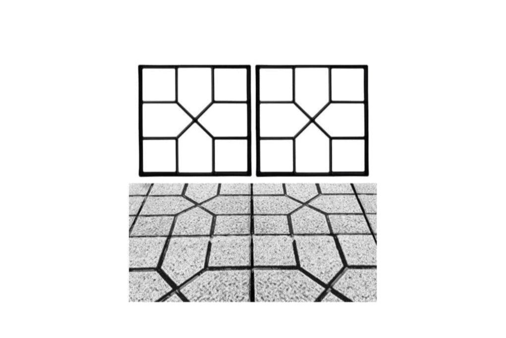Crystal Lemon Concrete Molds 2-Pack – 15.7"x15.7"x1.57 Grid Paver Forms for Walkway, Patio & Garden Path