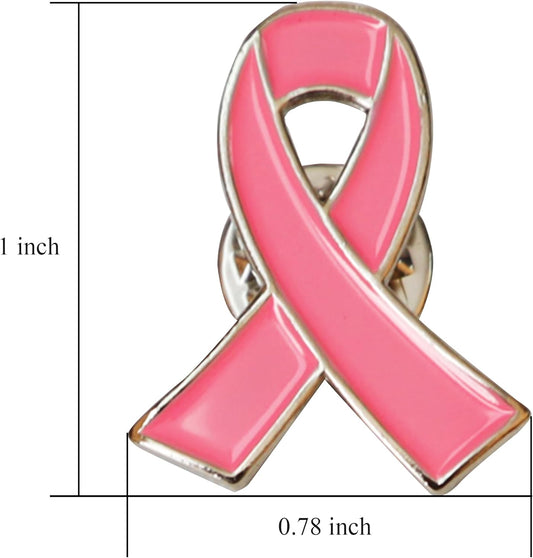 Pack of 10, Official Breast Cancer Awareness Pink Label Pin, Breast Cancer Gifts for Women