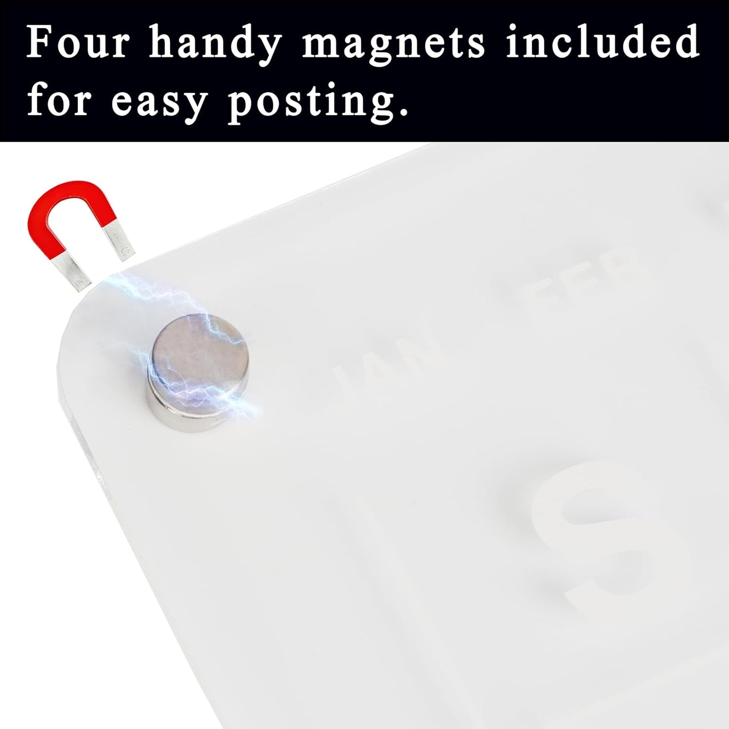 Crystal Lemon Magnetic Acrylic Calendar – Monthly & Weekly Dual Display for Fridge Organization