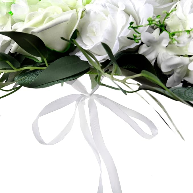 Wedding Arch Flowers Set – 3-Pcs Artificial Flowers with Drape for Ceremony and Reception