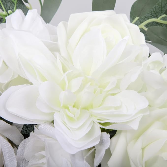 Wedding Arch Flowers Set – 3-Pcs Artificial Flowers with Drape for Ceremony and Reception