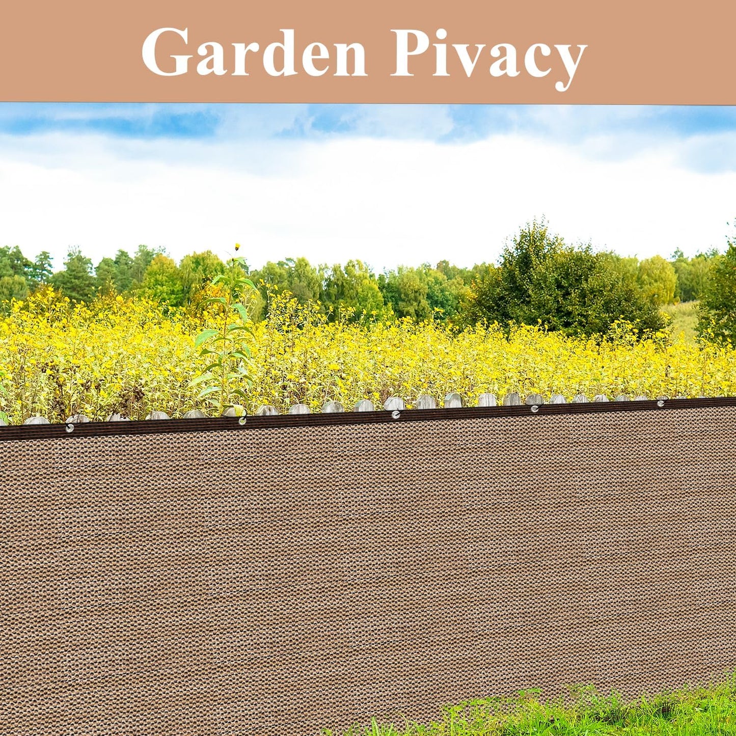 Crystal Lemon Privacy Fence Screen – 4x50FT Heavy Duty Mesh Tarp for Garden, Yard & Outdoor Use