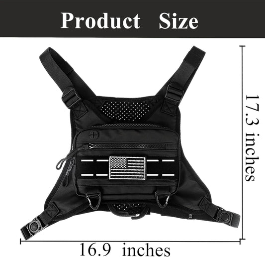 Crystal Lemon Running Chest Pack – Waterproof Adjustable Vest Bag with Reflective Strips, Phone Holder for Men