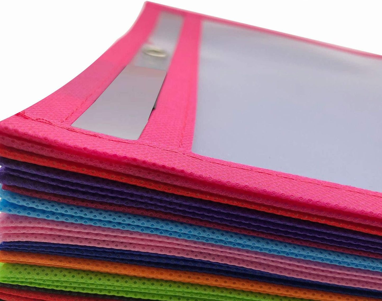 Pack of Multicolored Dry Erase Pockets – 10” x 14” for Teachers, Reusable Dry Erase Sheets, School Supplies