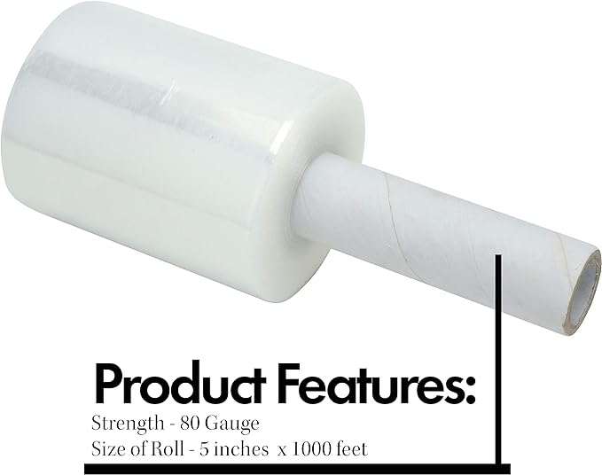 Professional Moving Supplies 2-Pack Mini Stretch Wrap Roll for Pallet Wrapping and Packaging