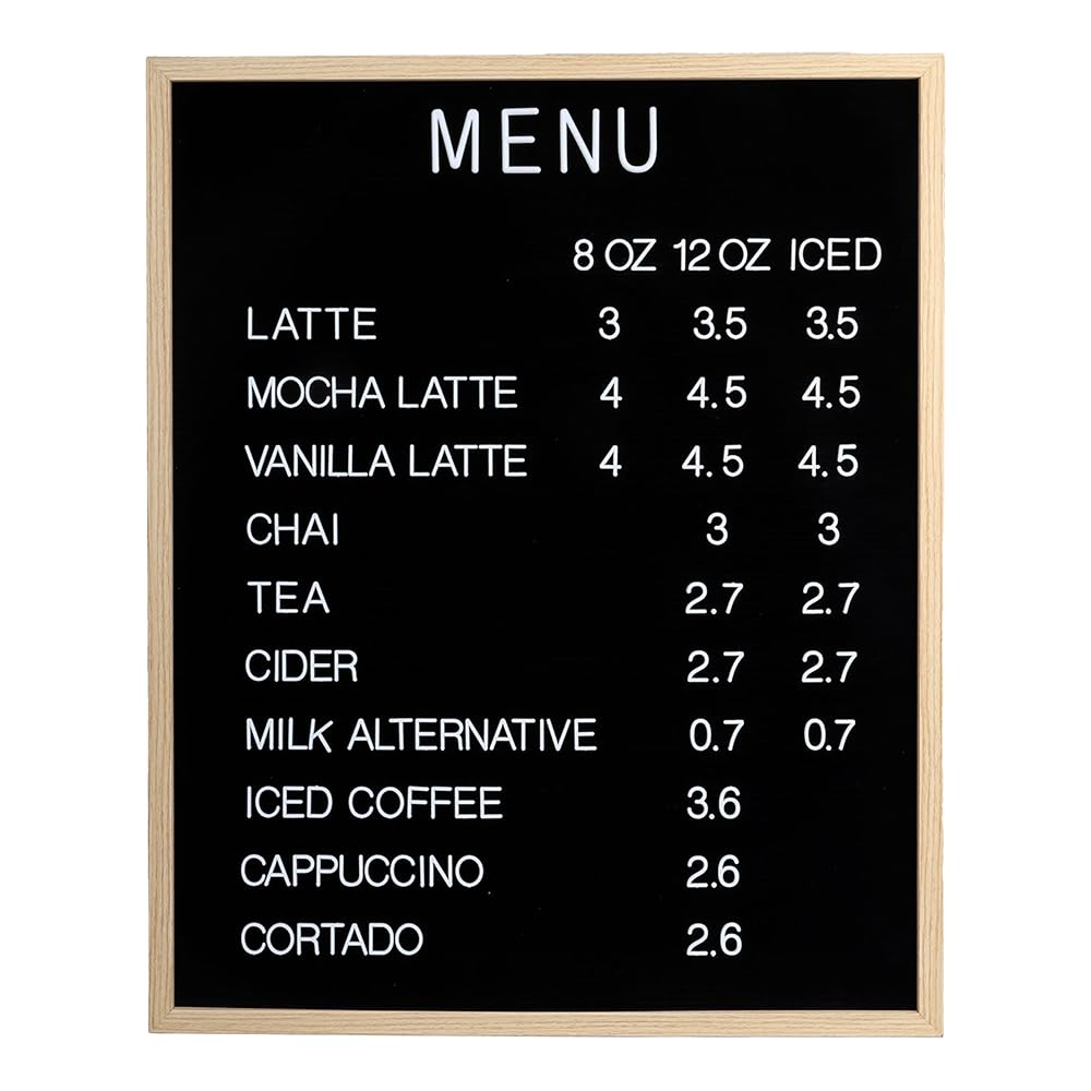 C Crystal Lemon 24x30 Black Felt Menu Letter Board – Large Changeable Vintage Sign with White Letters for Restaurants, Cafés, Bars