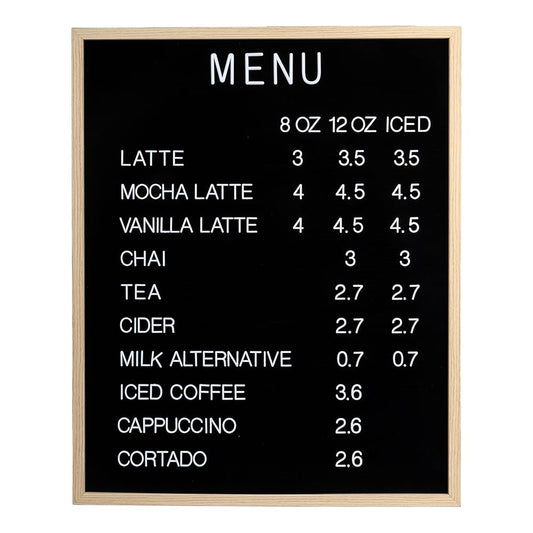 C Crystal Lemon 24x30 Black Felt Menu Letter Board – Large Changeable Vintage Sign with White Letters for Restaurants, Cafés, Bars