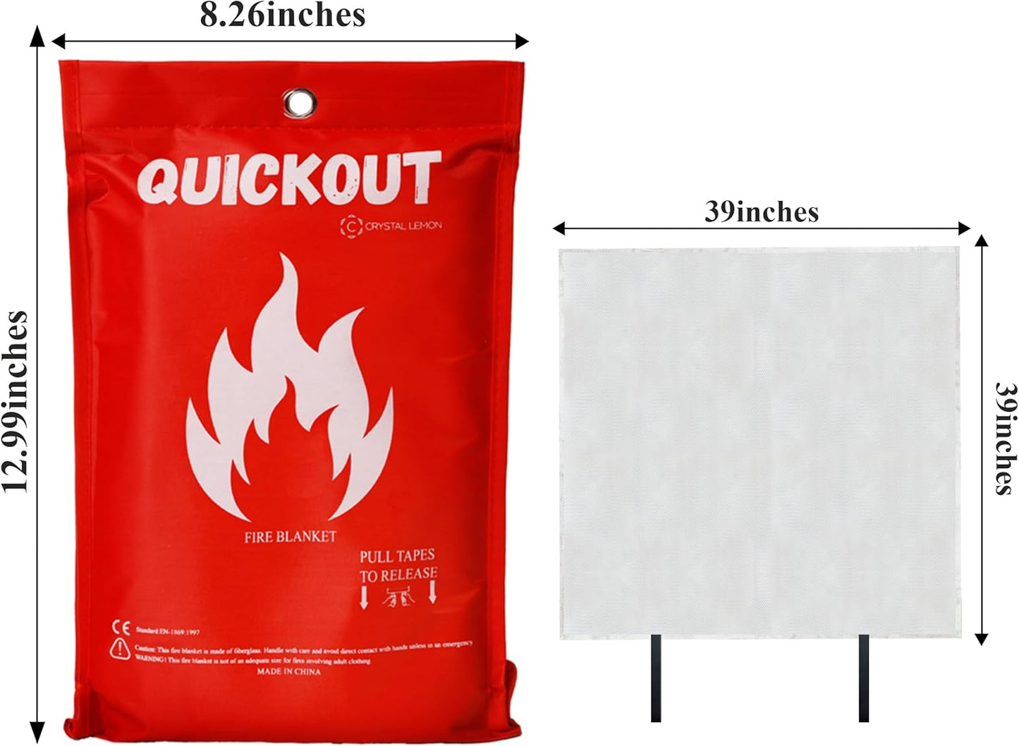 Fire Blanket – Fiberglass Emergency Fire Retardant for Outdoor Use, Easy to Use, Ideal for Home Safety