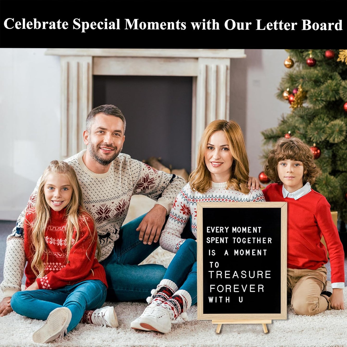 C Crystal Lemon 12x16 Black Felt Letter Board with Wooden Frame – Changeable Message Sign for Home and Office