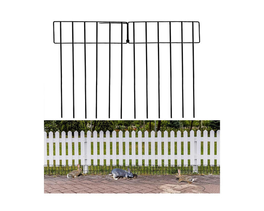 Crystal Lemon Animal Barrier Fence – 10-Pack No-Dig Steel Panels 13"x17" for Dogs & Small Pets, Garden Fence Border