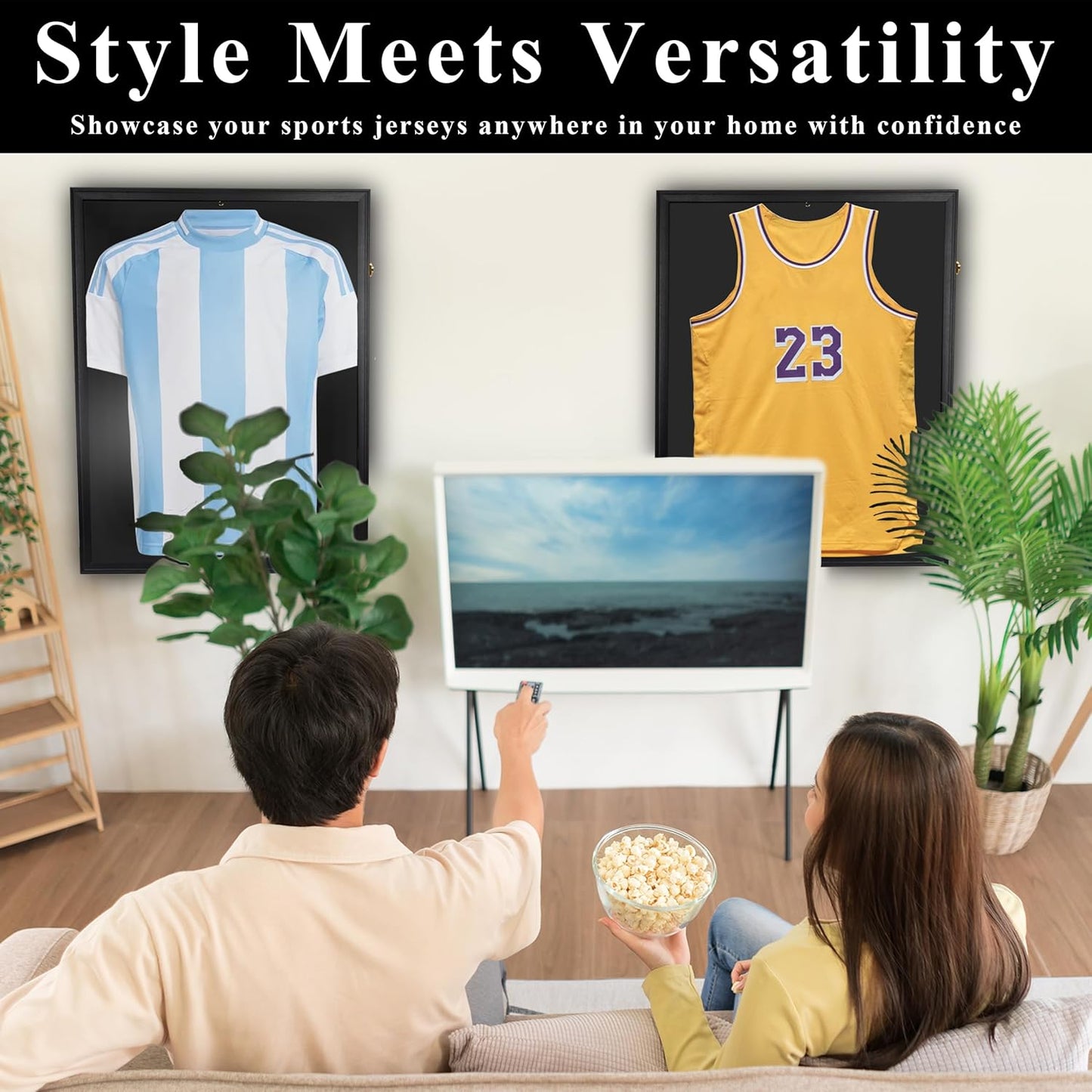 Crystal Lemon Jersey Display Case – 31.25"x23.25" UV-Protected Wall Frame for Sports Memorabilia