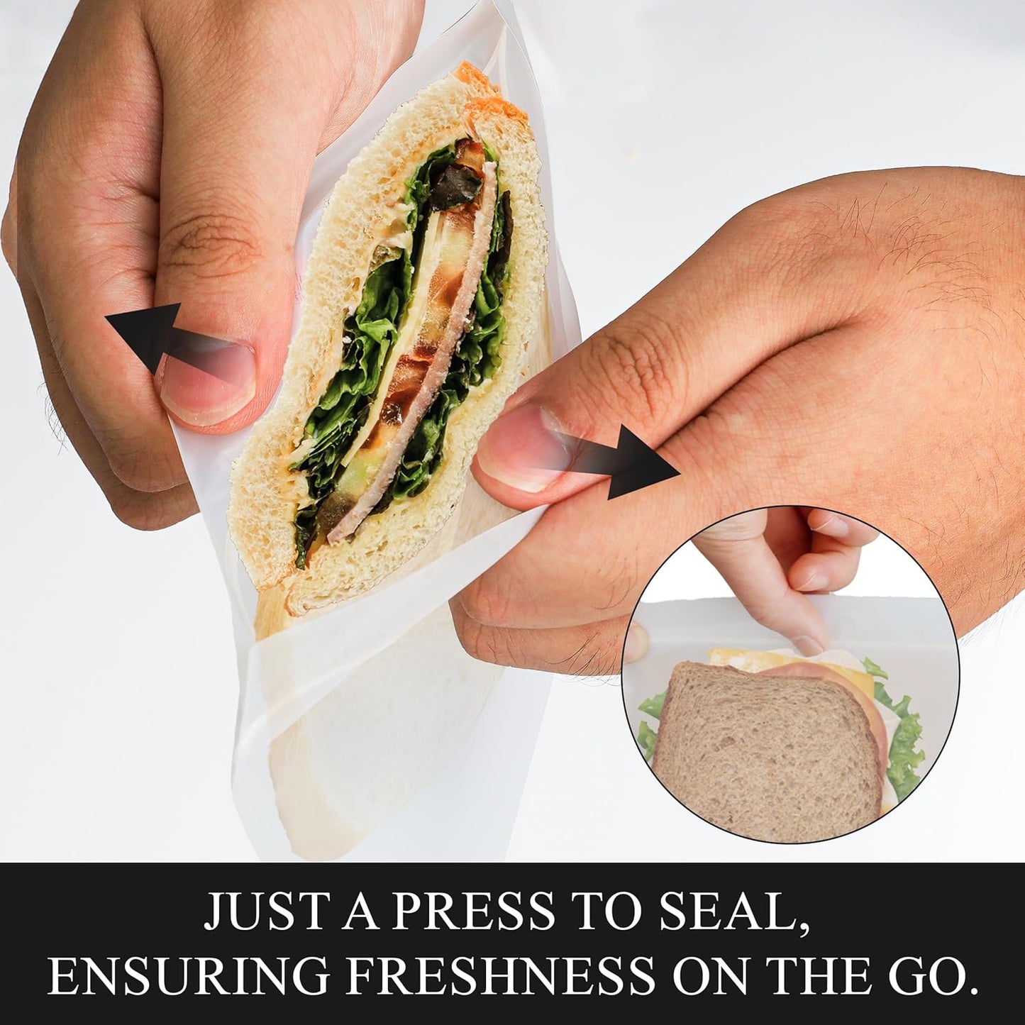 Crystal Lemon Compostable Sandwich Bags – 30-Pack Eco Zipper Bags for Fresh Food Storage