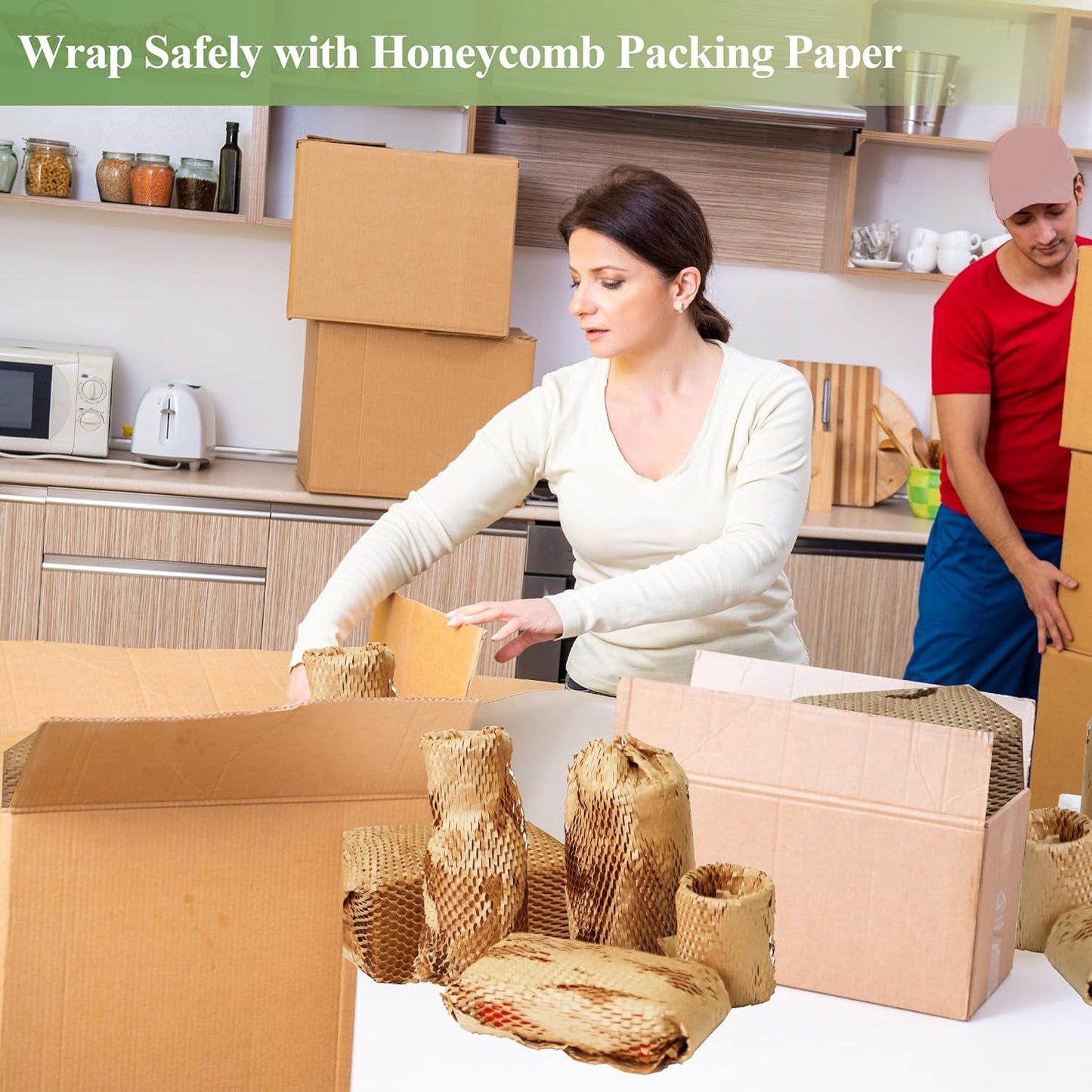 Crystal Lemon Honeycomb Packing Paper – Durable Shipping Wrap for Fragile Items & Gift Packaging