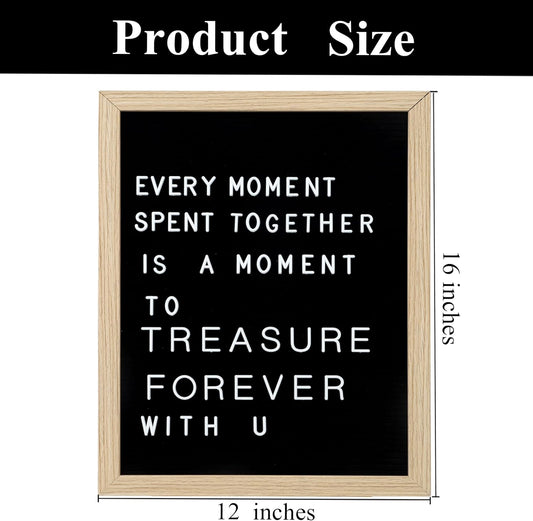 C Crystal Lemon 12x16 Black Felt Letter Board with Wooden Frame – Changeable Message Sign for Home and Office