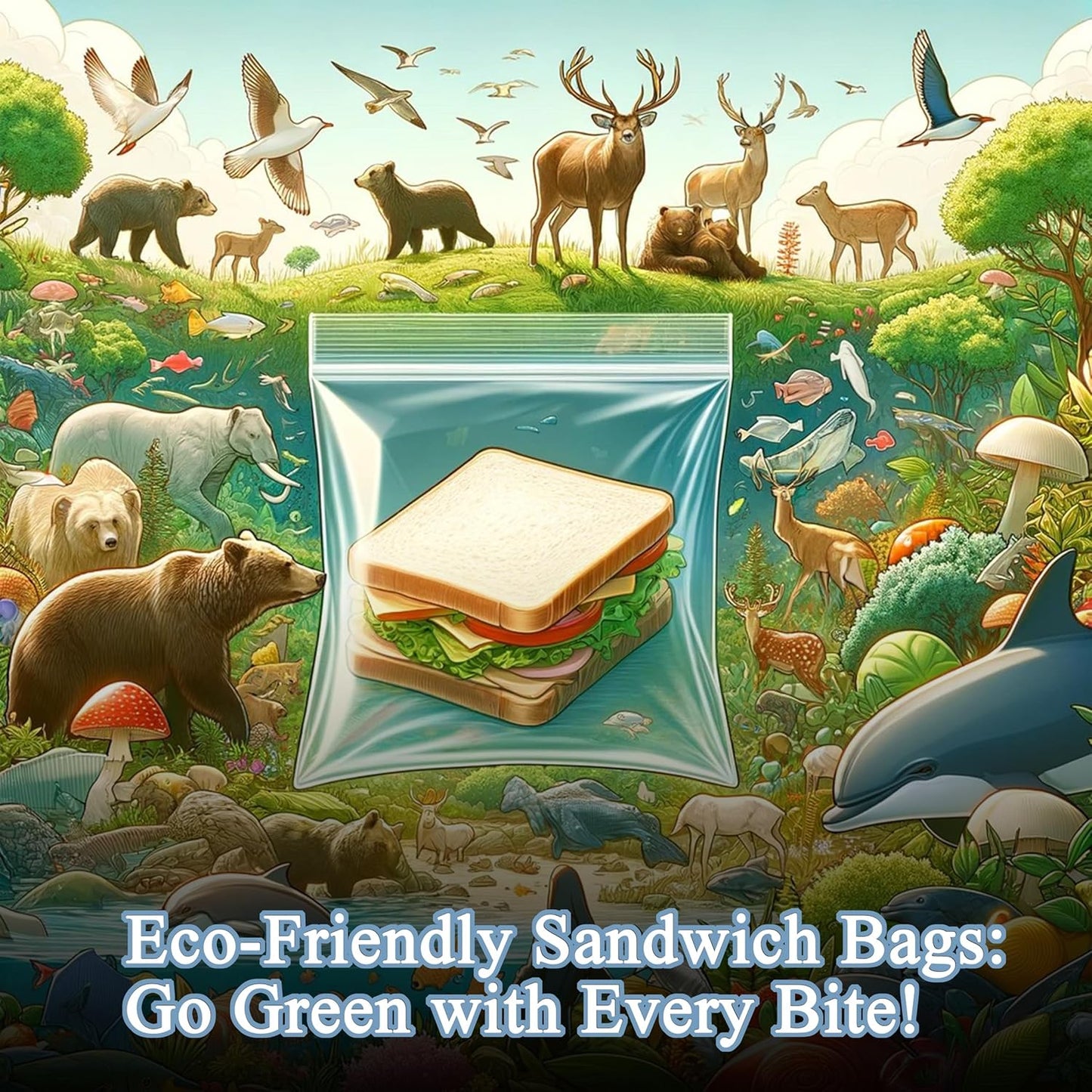 Crystal Lemon Compostable Sandwich Bags – 30-Pack Eco Zipper Bags for Fresh Food Storage