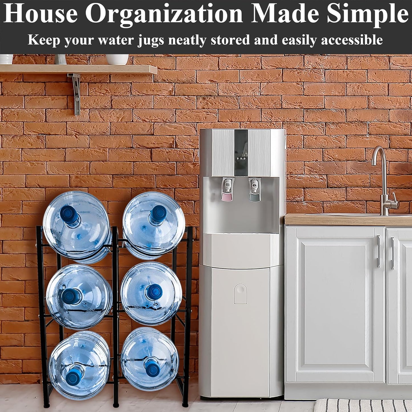 5-Gallon Water Jug Holder – Cast Iron Storage Rack for 5-Gallon Bottles with Removable Tiers