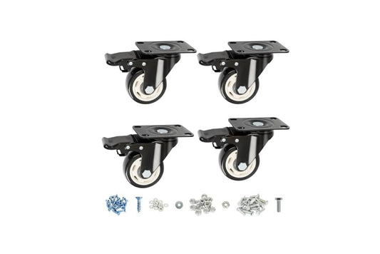 Crystal Lemon 3-Inch Caster Wheels – Heavy-Duty Swivel Set of 4 with Brake for Furniture & Carts