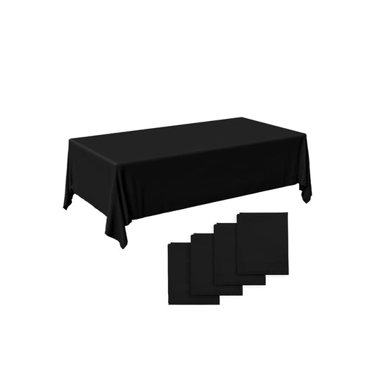 Plastic Tablecloth for Parties – 4-Pack Disposable Table Covers, 54 x 108 Inch, Rectangle for Events, Parties, and NYE