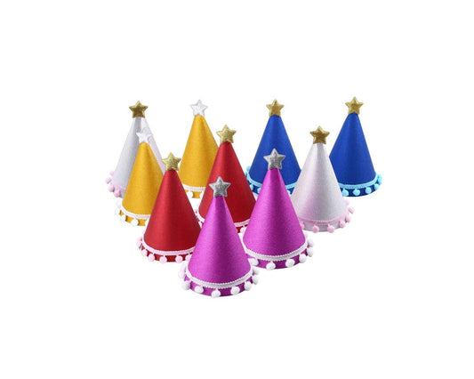 Pack of 10, Party Hats, Birthday hat for Adults and Kids (Multicolor)