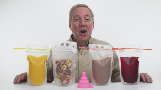 Reusable Drink Pouches with Straws & Funnel