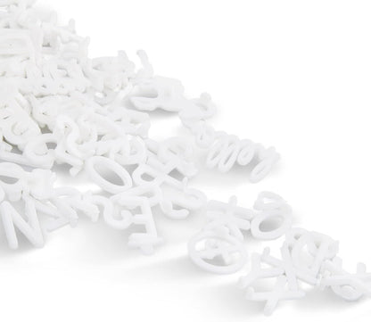 C Crystal Lemon 394-Piece Letter Set for Felt Boards – 3/4-Inch White Plastic Letters with Numbers & Symbols – Message Board Accessories Only