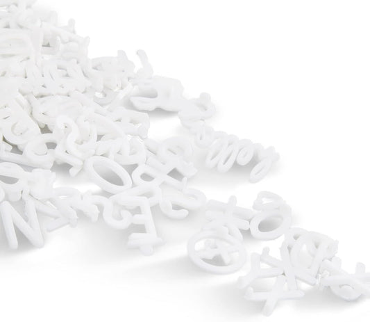 C Crystal Lemon 394-Piece Letter Set for Felt Boards – 3/4-Inch White Plastic Letters with Numbers & Symbols – Message Board Accessories Only