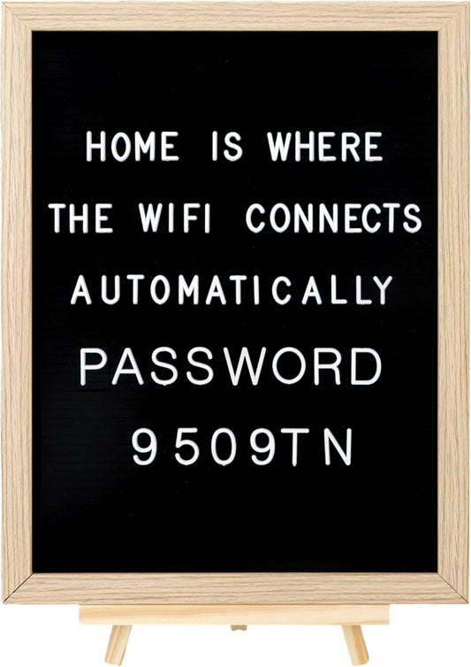 C Crystal Lemon 12x16 Black Felt Letter Board with Wooden Frame – Changeable Message Sign for Home and Office
