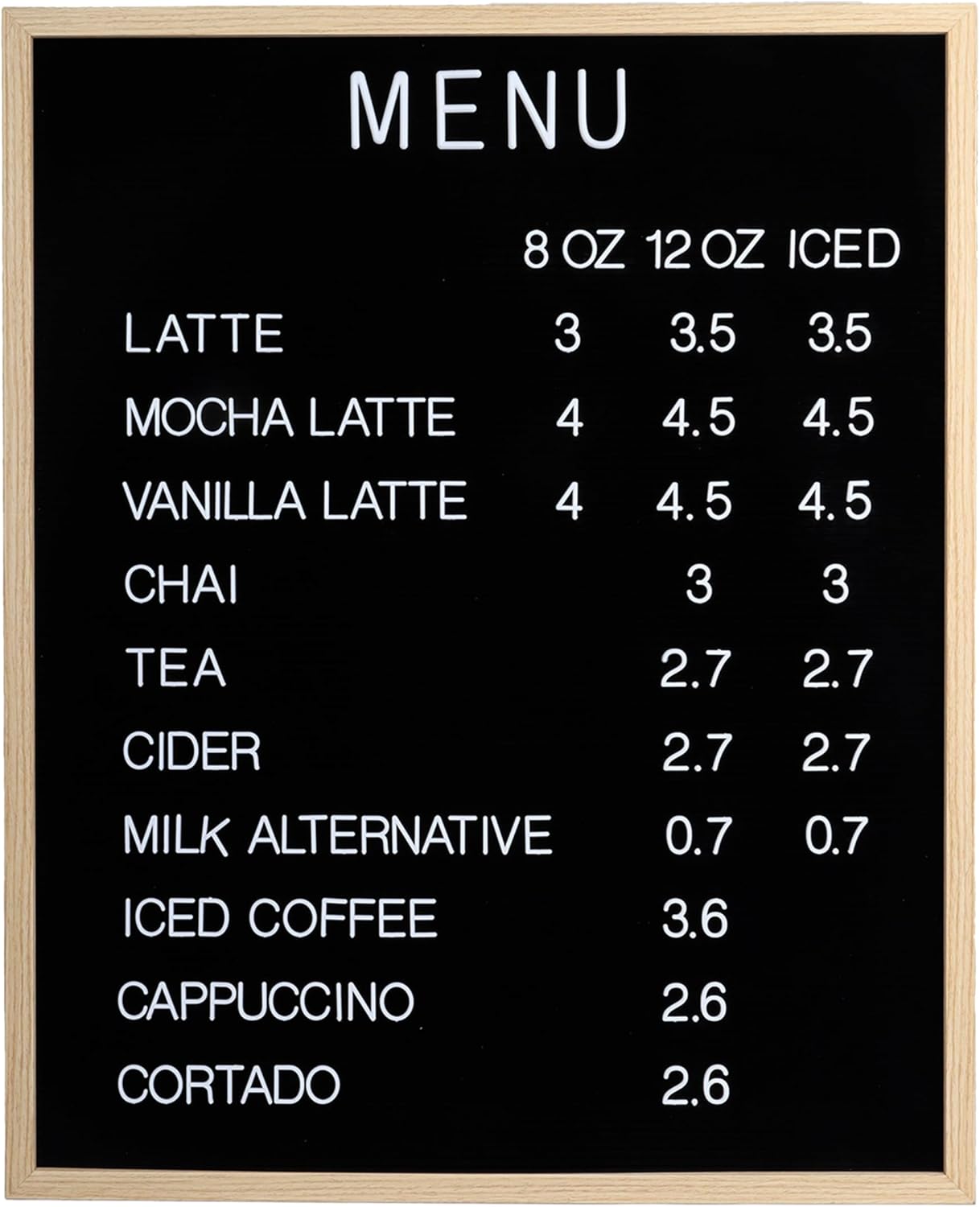 C Crystal Lemon 24x30 Black Felt Menu Letter Board – Large Changeable Vintage Sign with White Letters for Restaurants, Cafés, Bars