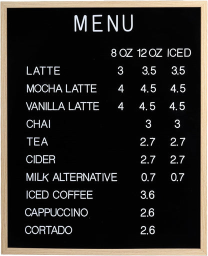C Crystal Lemon 24x30 Black Felt Menu Letter Board – Large Changeable Vintage Sign with White Letters for Restaurants, Cafés, Bars