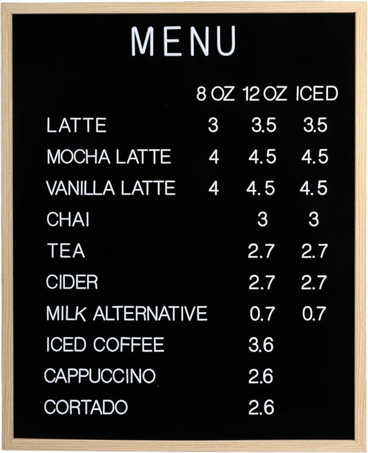 C Crystal Lemon 24x30 Black Felt Menu Letter Board – Large Changeable Vintage Sign with White Letters for Restaurants, Cafés, Bars