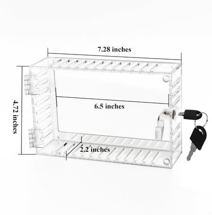 Crystal Lemon Thermostat Lock Box – Durable Clear Cover with Key for Home & Office, Fits Most Thermostats