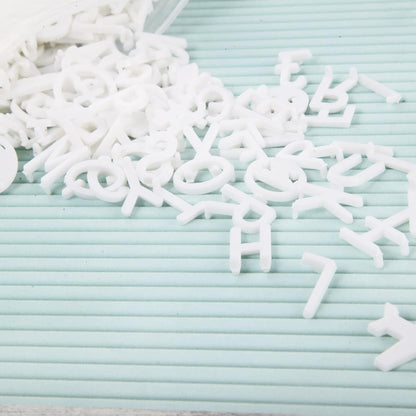 C Crystal Lemon 394-Piece Letter Set for Felt Boards – 3/4-Inch White Plastic Letters with Numbers & Symbols – Message Board Accessories Only