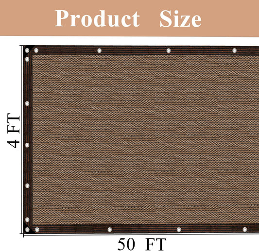 Crystal Lemon Privacy Fence Screen – 4x50FT Heavy Duty Mesh Tarp for Garden, Yard & Outdoor Use