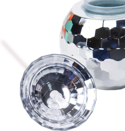 Crystal Lemon Disco Ball Cups – Set of Reusable Party Tumblers with Straw for NYE, Bachelorette & Birthday Events