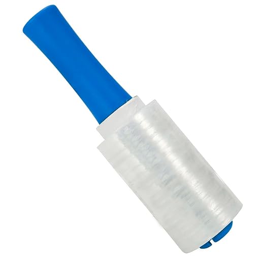 Mini Stretch Wrap Film with Handle for Pallet Wrap, Moving Supplies Stretch Wrap & Shrink Wrap - 80 Gauge, 4.7 inches x 328 ft