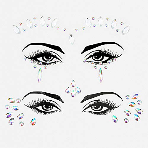 Crystal Lemon Face Jewels – 4-Pack Rhinestone Stickers for Rave, Festival & Body Art