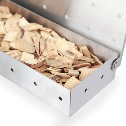 Crystal Lemon Stainless Steel Smoker Box – Flip-Top BBQ Wood Chip Box for Gas Grills, Adds Authentic Smoke Flavor