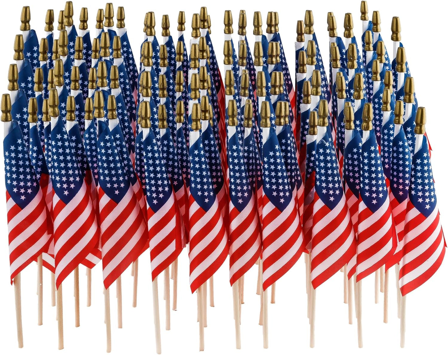 C Crystal Lemon 4x6 Inch Mini American Flags on Sticks – USA Patriotic Flags for Parade, Classroom, and Holidays