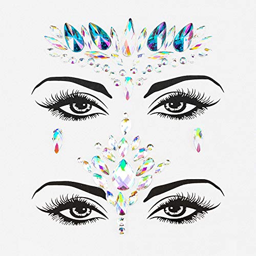 Crystal Lemon Face Jewels – 4-Pack Rhinestone Stickers for Rave, Festival & Body Art