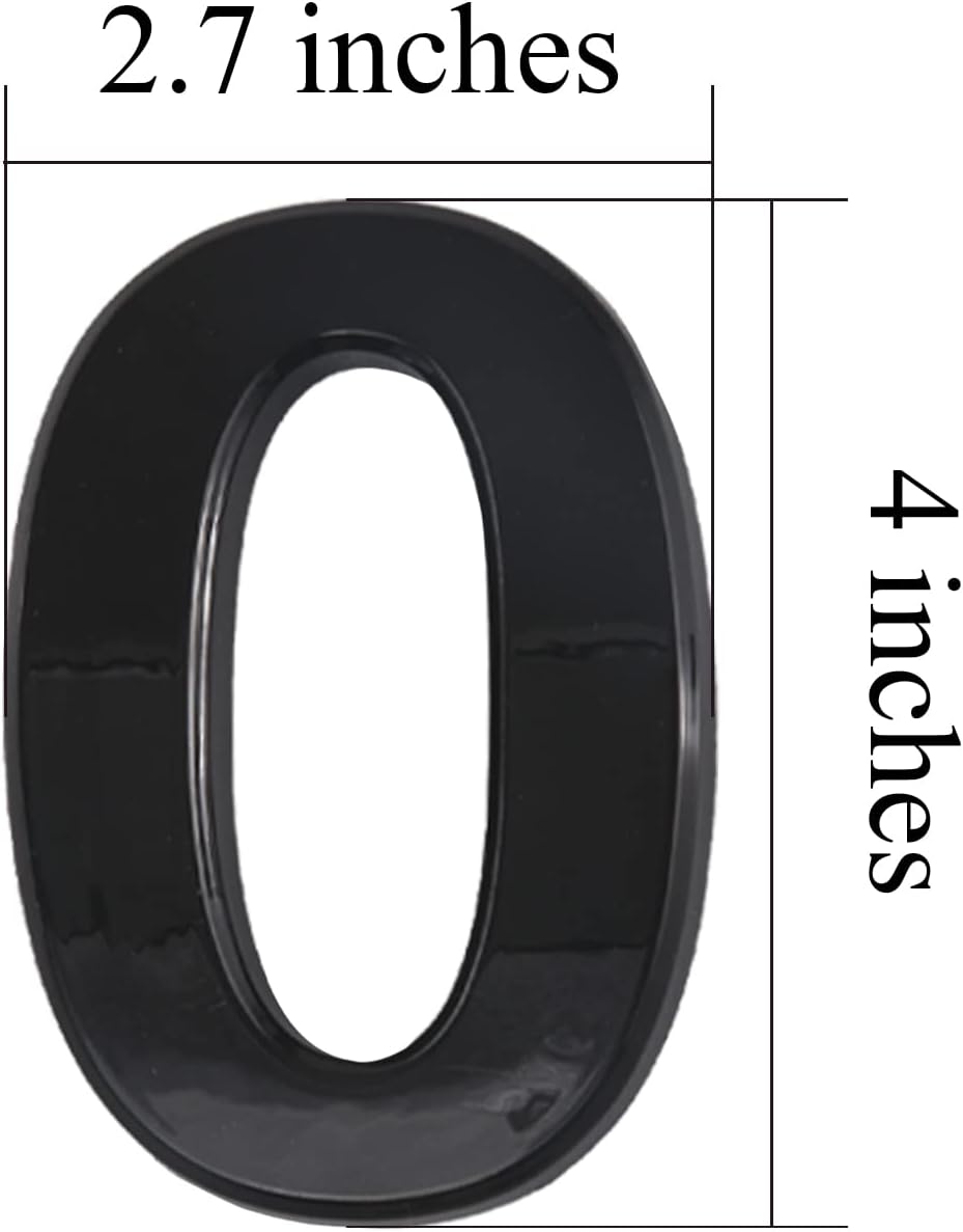 House Numbers – 4-Inch Plastic Self-Stick Numbers for Mailbox and Outdoors – Durable, Includes All Digits for Address, Home, and Room
