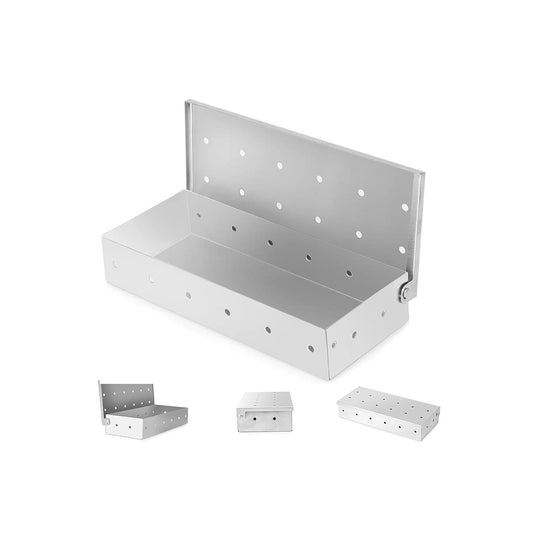 Crystal Lemon Stainless Steel Smoker Box – Flip-Top BBQ Wood Chip Box for Gas Grills, Adds Authentic Smoke Flavor