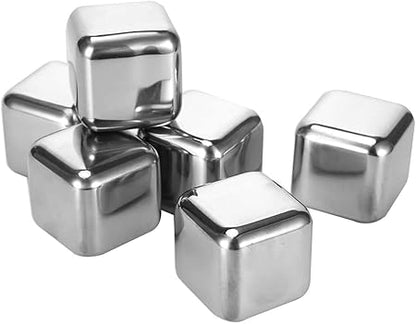 C Crystal Lemon Whiskey Stones – Reusable Stainless Steel Chilling Cubes for Scotch, Bourbon & Irish Whiskey – Durable Metal Ice Cubes for Your Favorite Drink