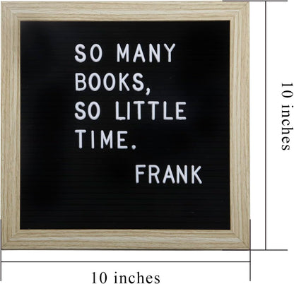 Felt Letter Board – 10x10in, Includes 336 Letters, Symbols & Emojis – Changeable Word Board for Home, Office, Baby Showers & Events